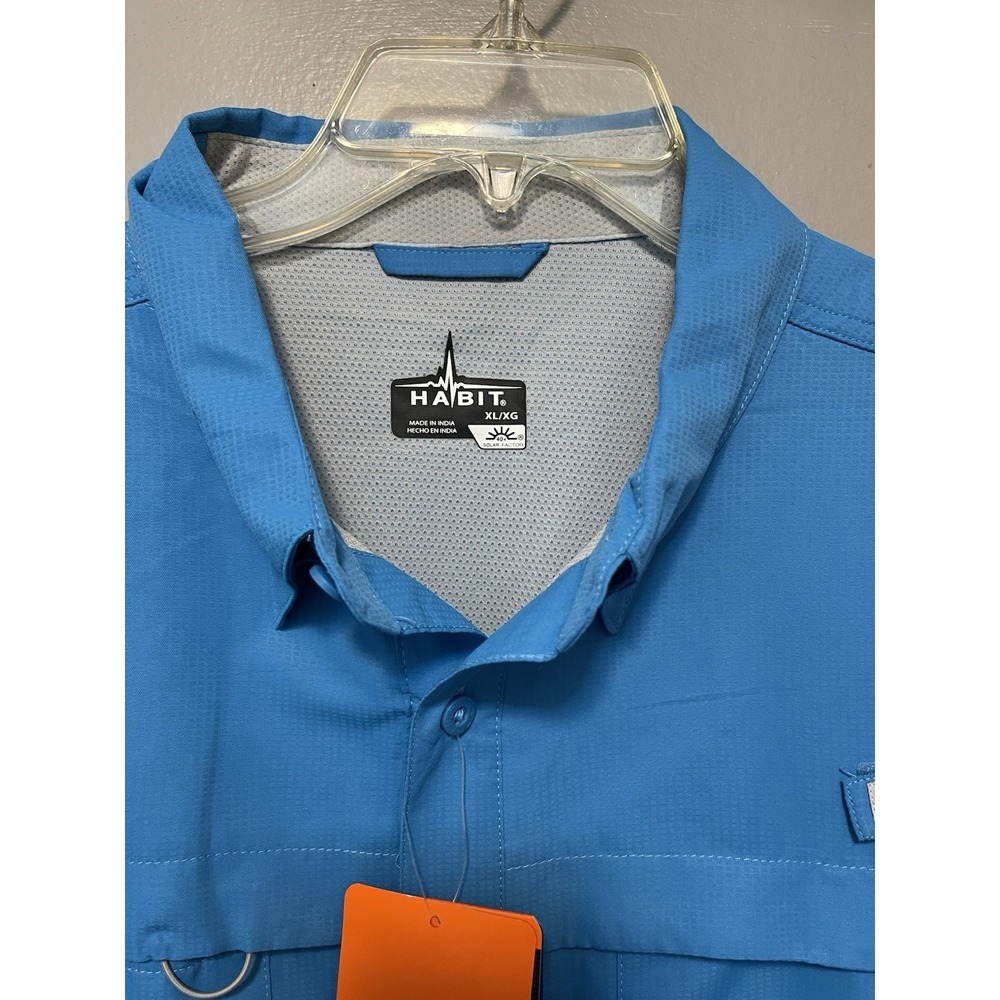 Habitat Shirt Mens XL Fishing BLUE Vented Outdoor Long Sleeve UPF 30+ - Picture 3 of 3